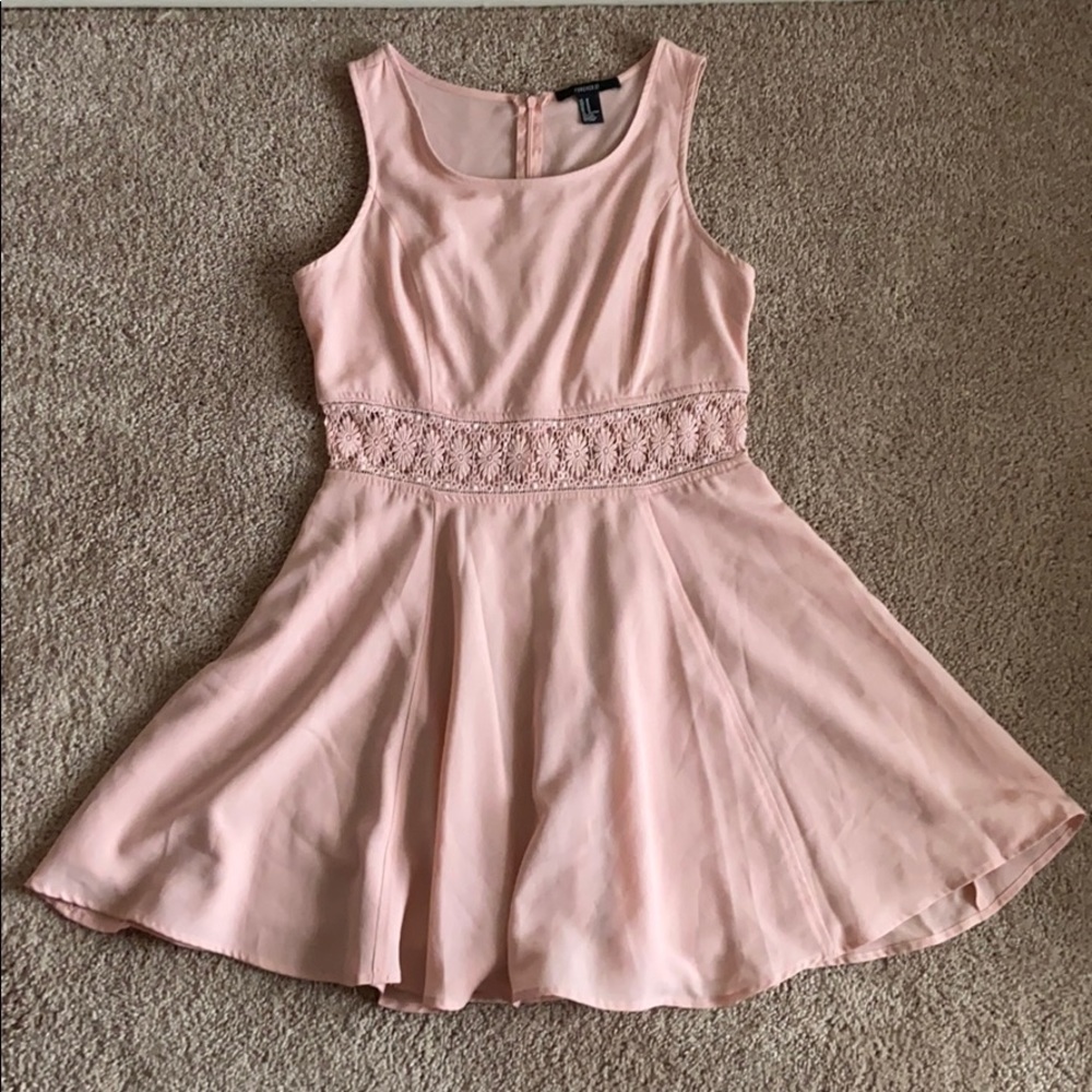 Light pink chiffon dress.